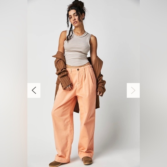 Free People Addy Chino Pants Size 4 Coral NWT - Picture 1 of 14